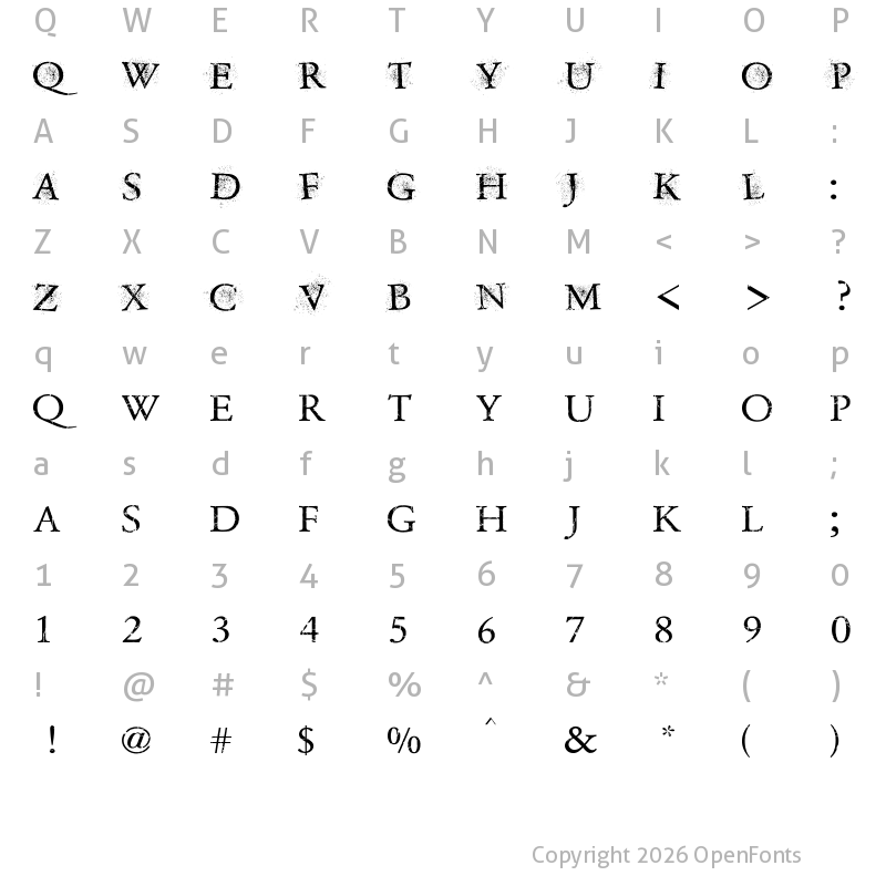 Character Map of Dust Overhaul Regular