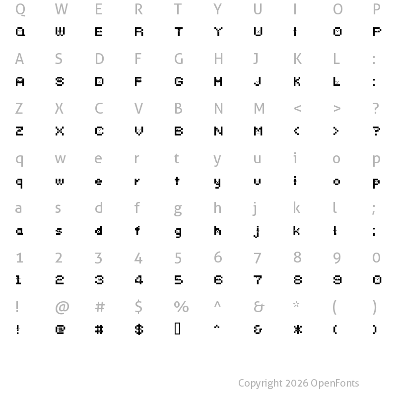 Character Map of DustDotman Bold