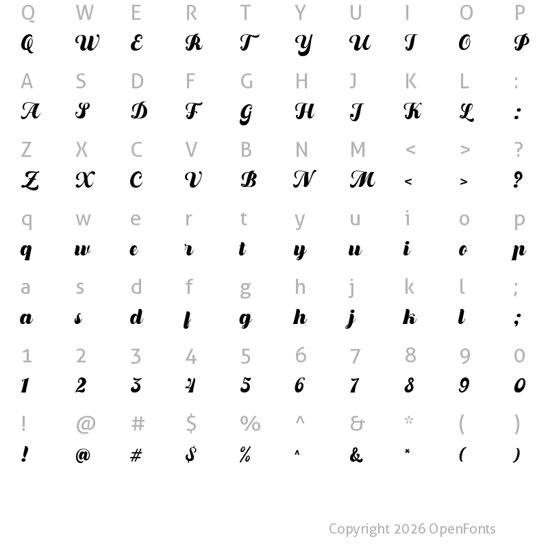 Character Map of Dustland DEMO Regular