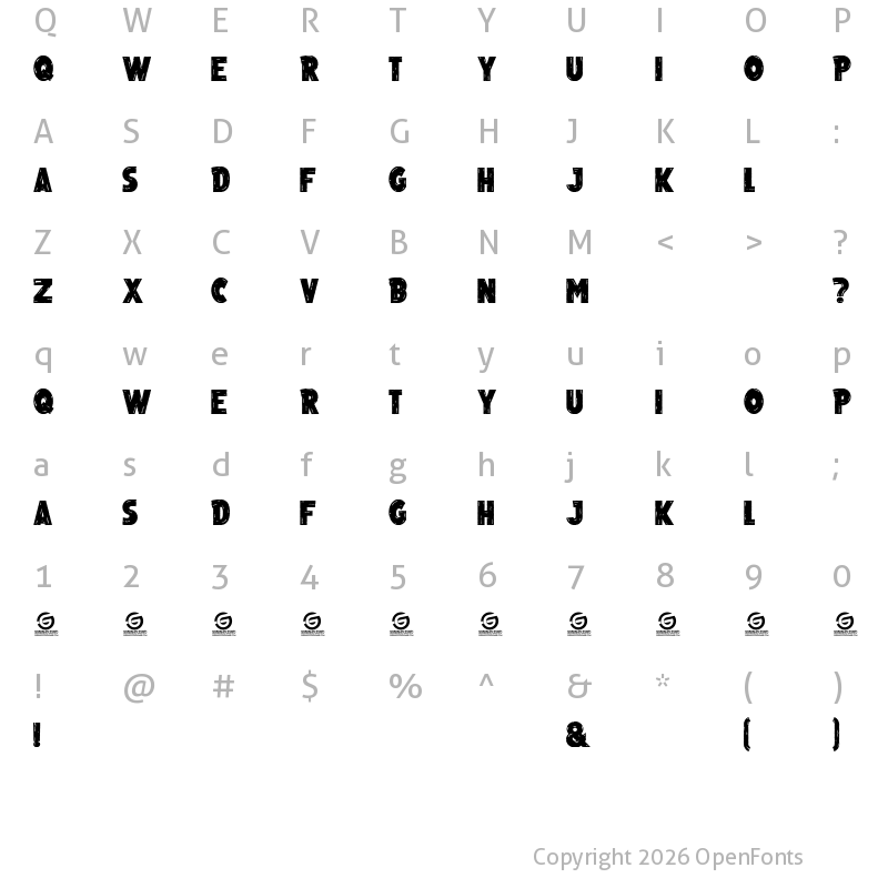 Character Map of Dusty Ranch Regular