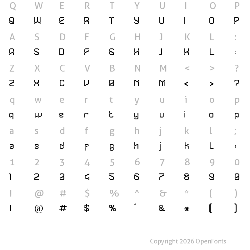 Character Map of DYLOVASTUFF Regular