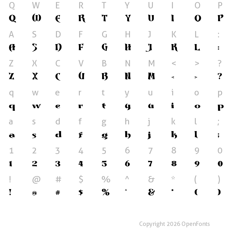 Character Map of Dynasty Fantasy Demo Black