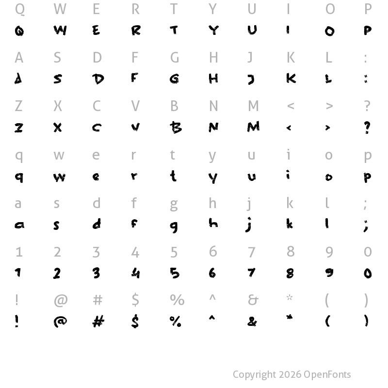 Character Map of e Easy Oatmeal Regular