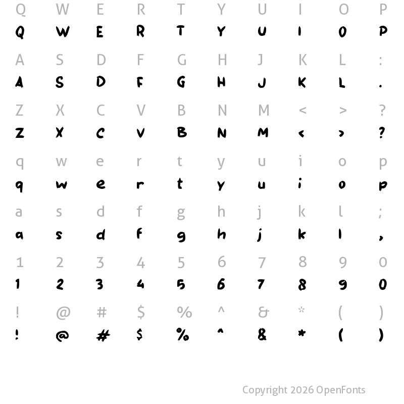 Character Map of e Eggless Almond Regular