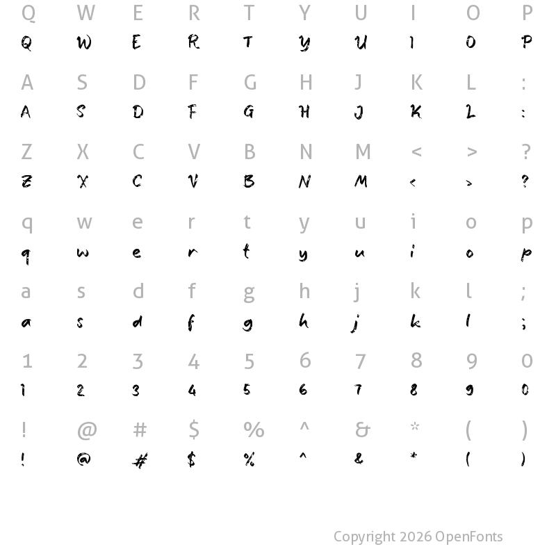 Character Map of e Either Peace Regular