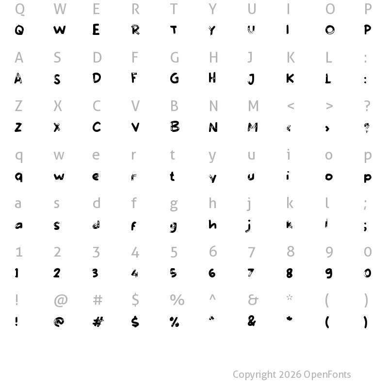 Character Map of e Empang Regular