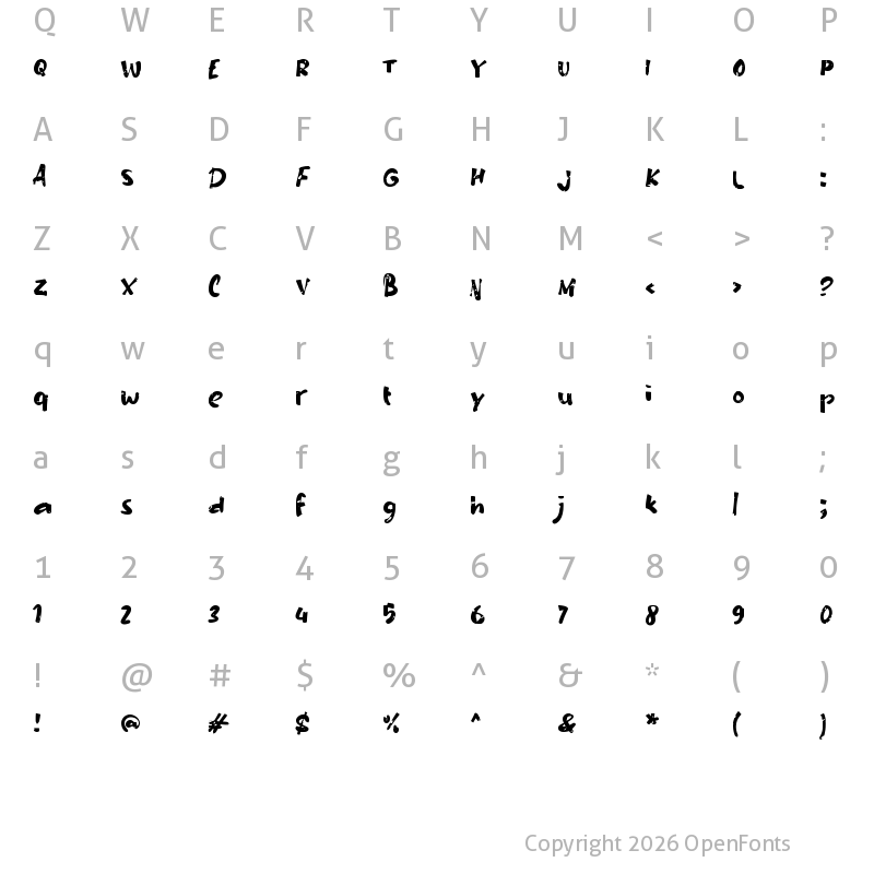Character Map of e Emulsi Regular