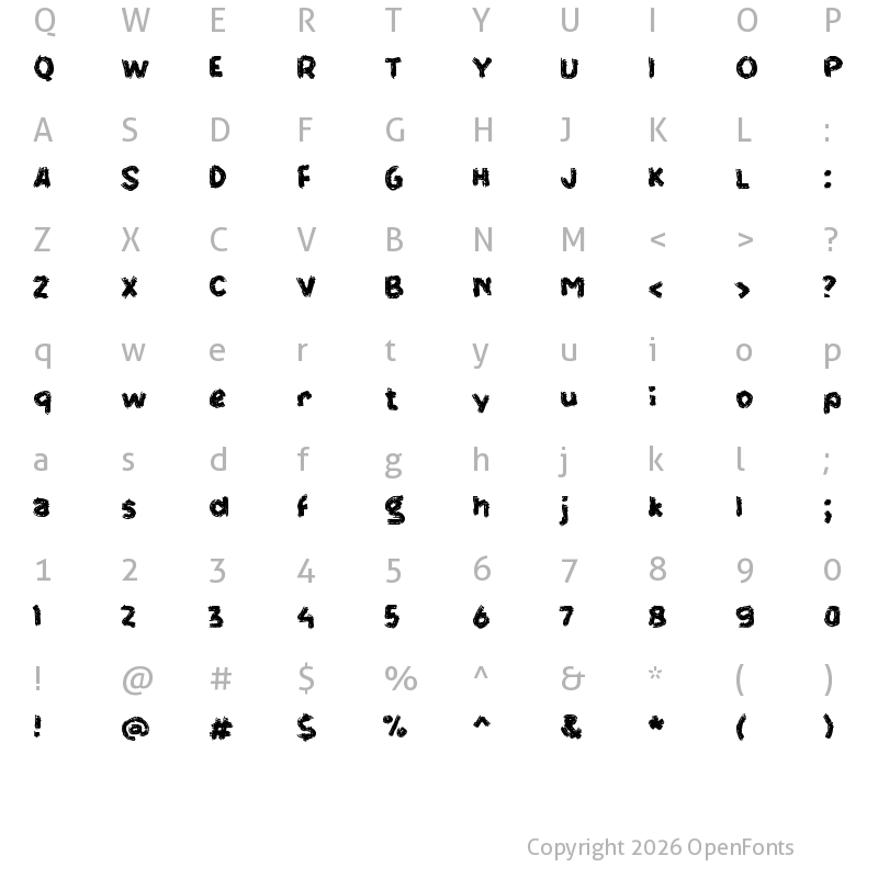 Character Map of e Eretan Regular