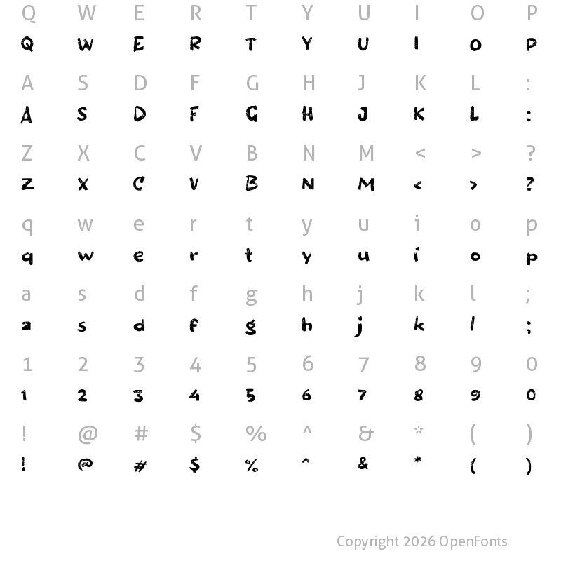 Character Map of e Explorazy Regular