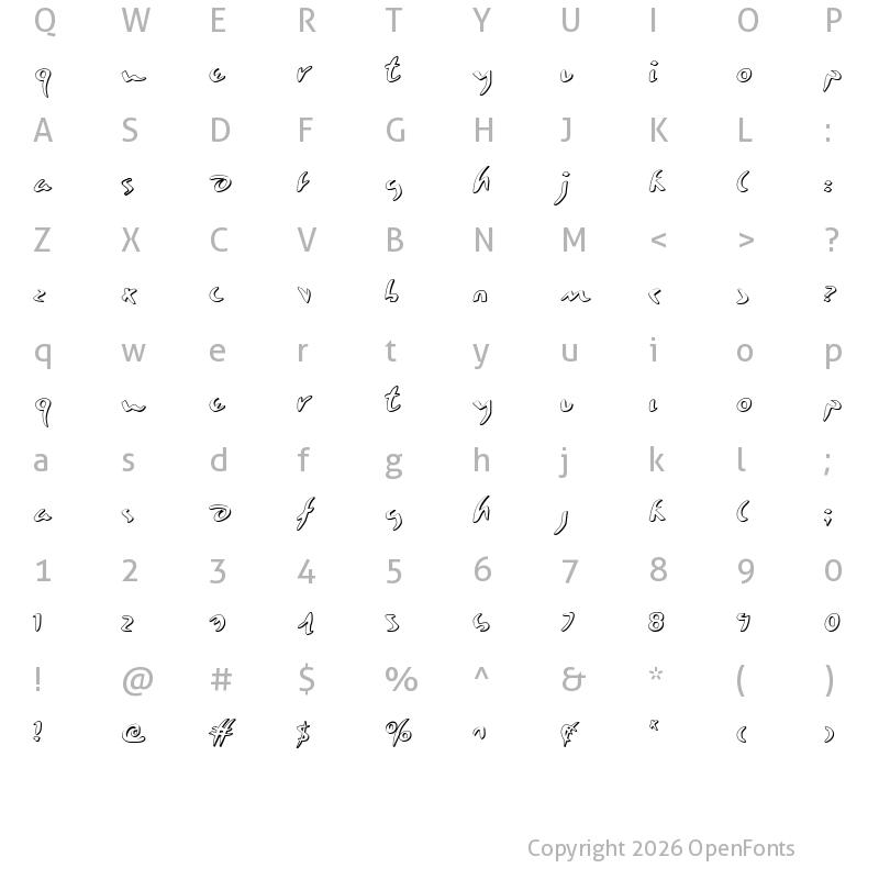 Character Map of Eagleclaw 3D Regular