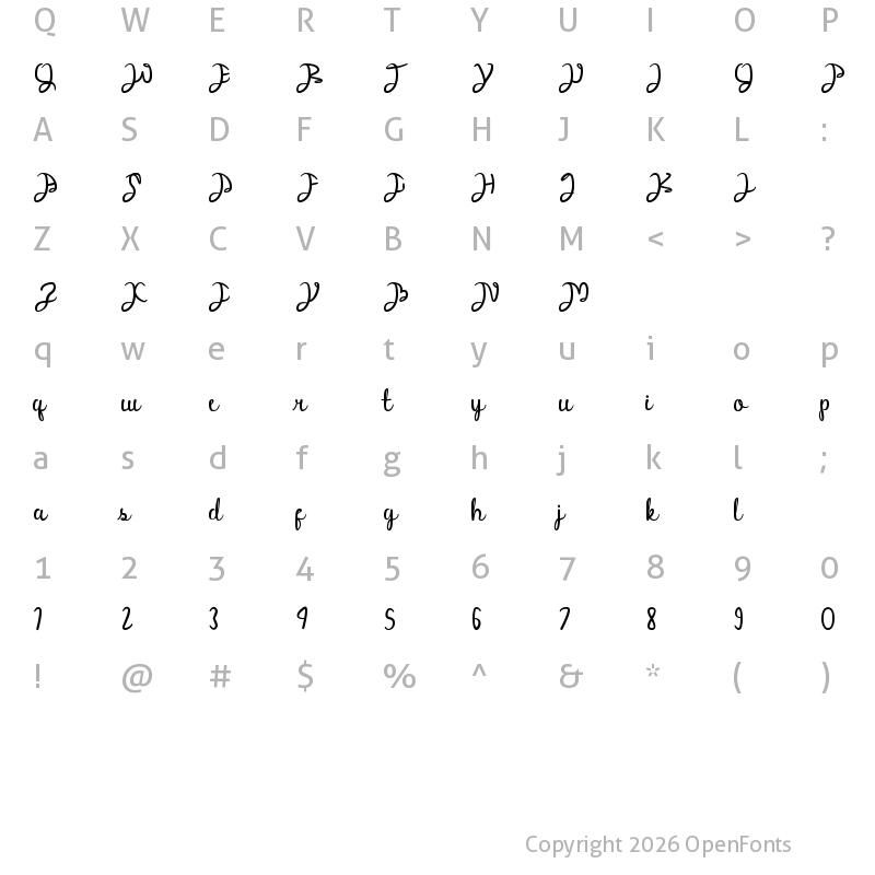 Character Map of Eagleflag Regular
