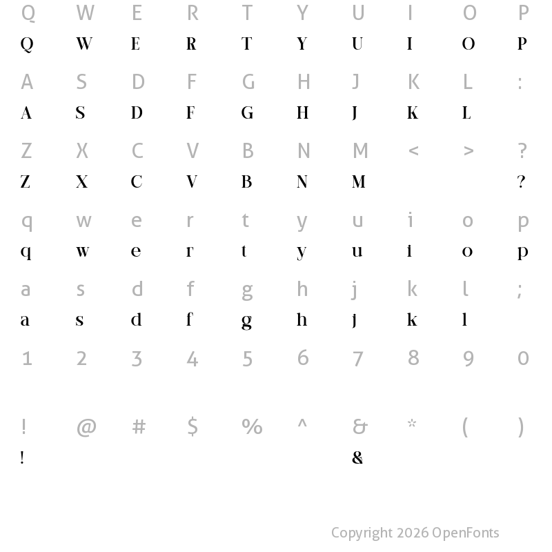 Character Map of Early Lunar Regular