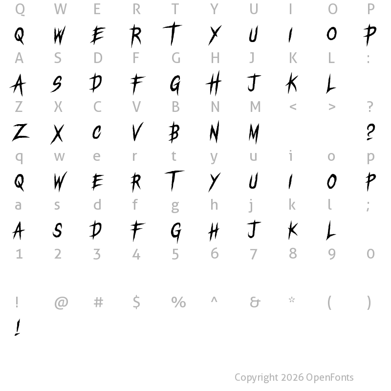 Character Map of Earthen Parasite DEMO Regular