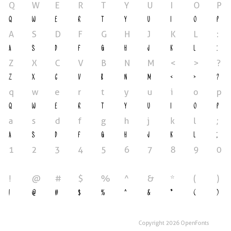 Character Map of Easter Discover Regular