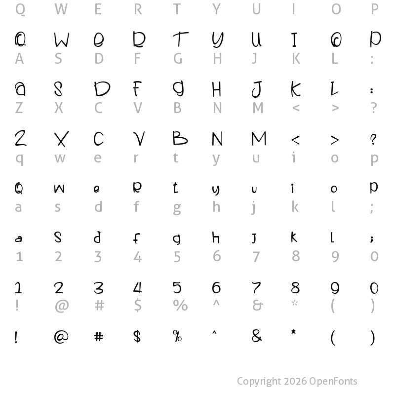 Character Map of Easter Sunday Regular