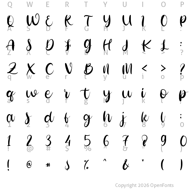 Character Map of Easter Sunshine Regular