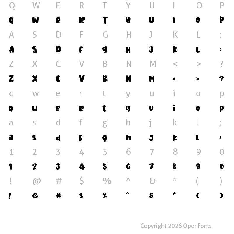 Character Map of Easter Wishes - Personal Use Regular