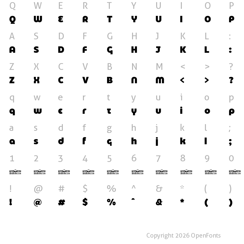 Character Map of Eastman Grotesque Alt Trial Black