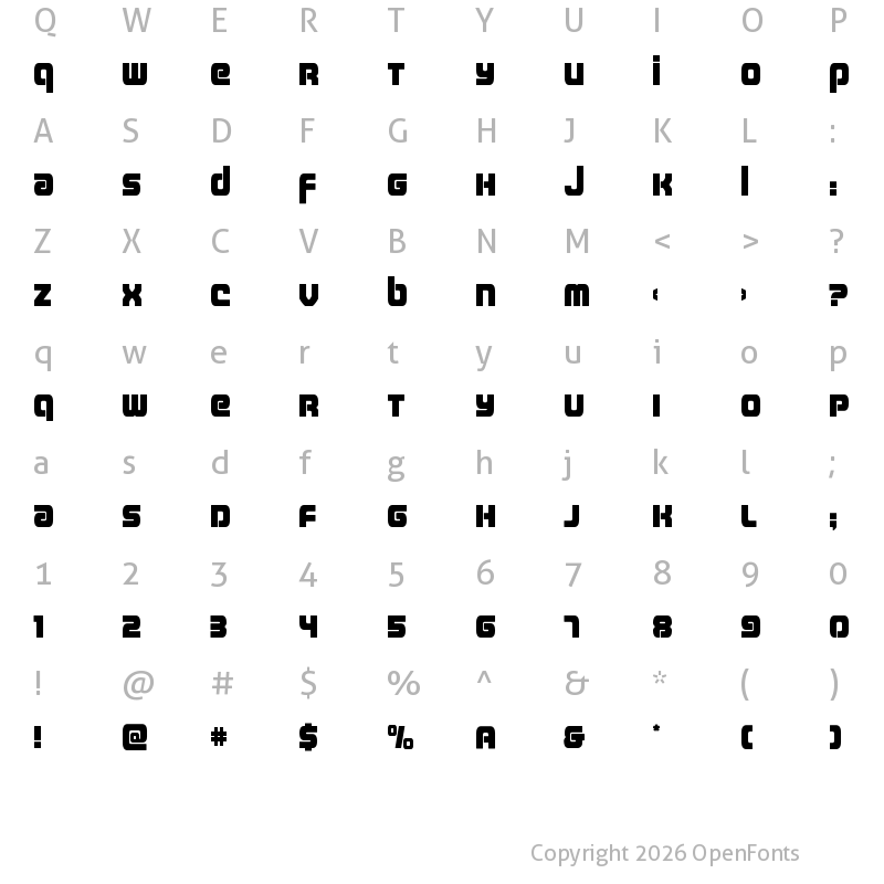 Character Map of Easy Ride Regular