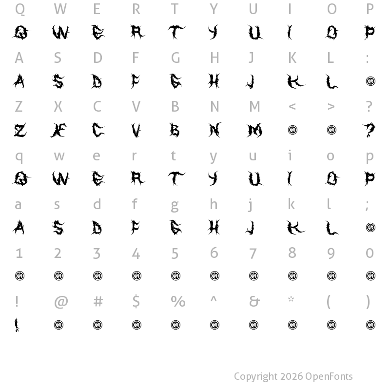 Character Map of Eater of Children Regular