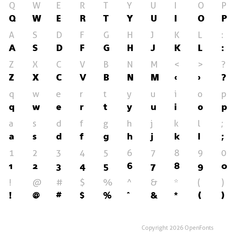 Character Map of Eau Sans Black OsF