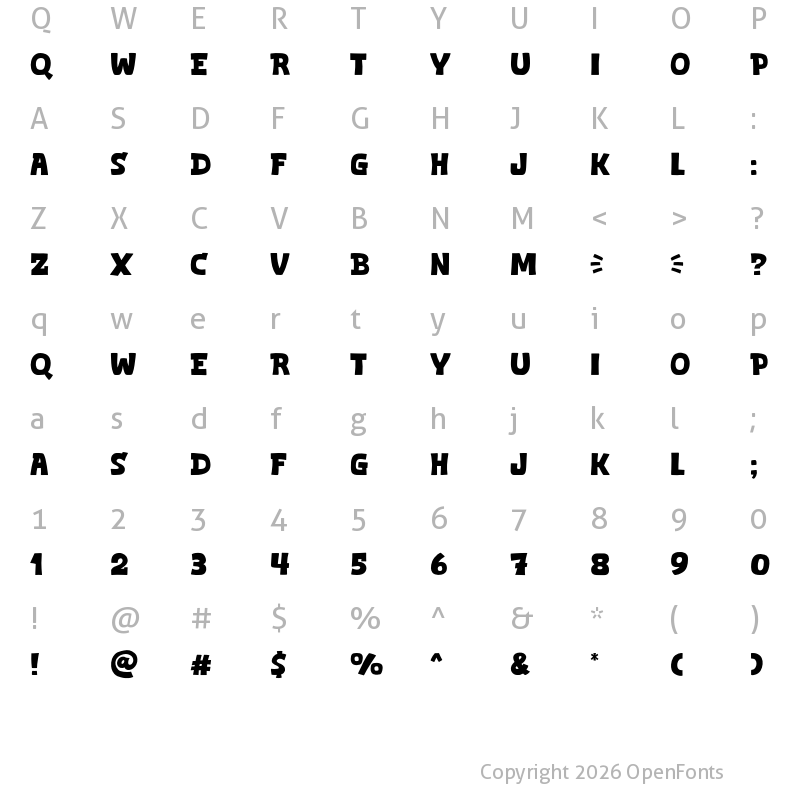 Character Map of Eazybold Regular