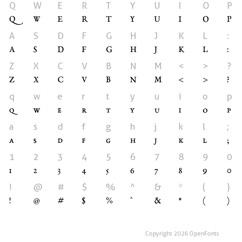 Character Map of EB Garamond SC 08 Regular