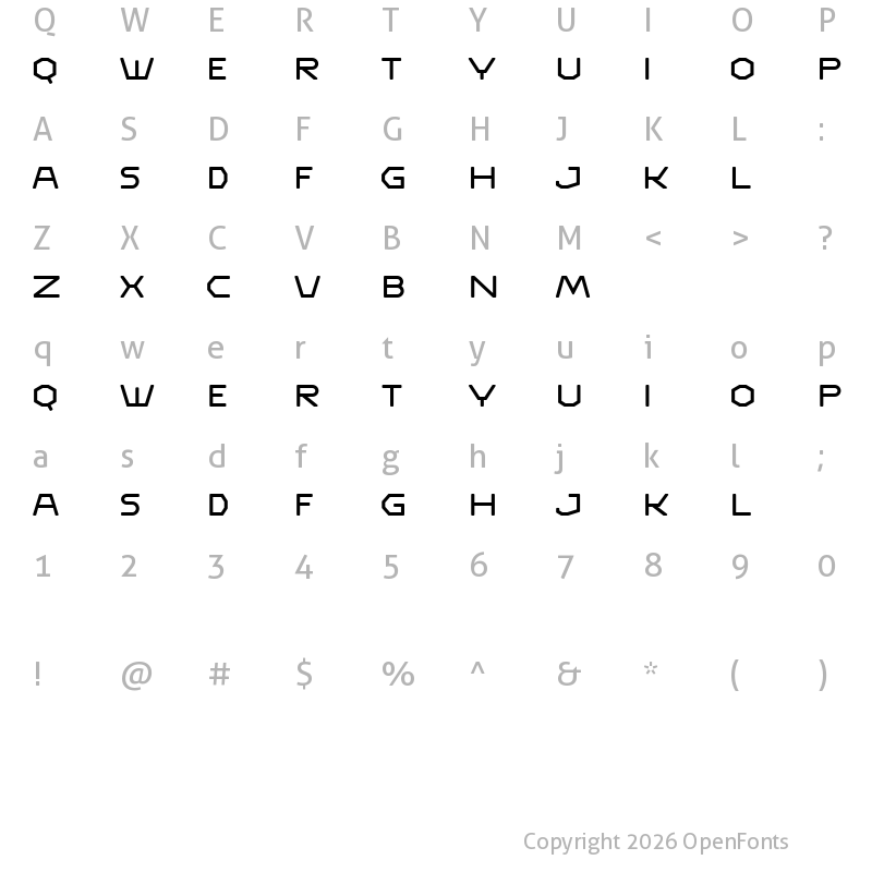 Character Map of Ecco Regular