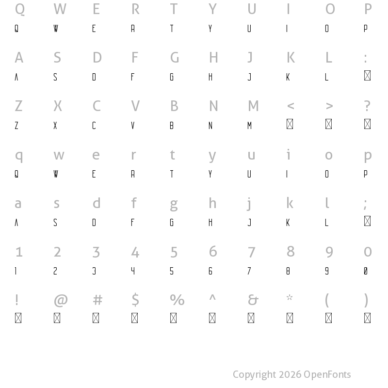 Character Map of Echo Regular