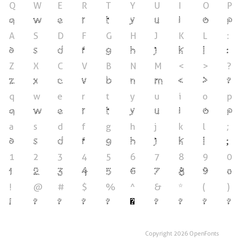 Character Map of Eco Bamboo Cartoon Regular