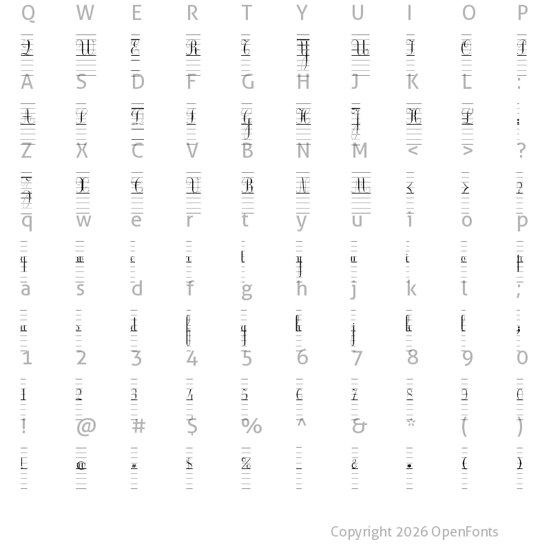 Character Map of Ecolier_lignes Regular