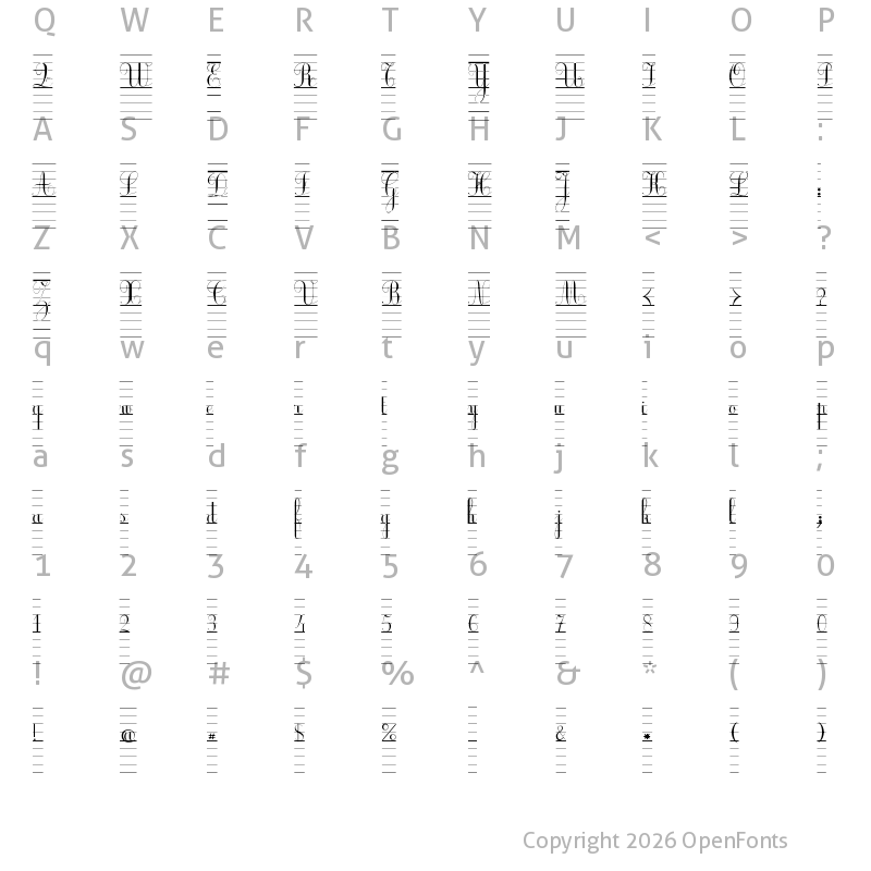 Character Map of Ecolier_lignes_court Regular