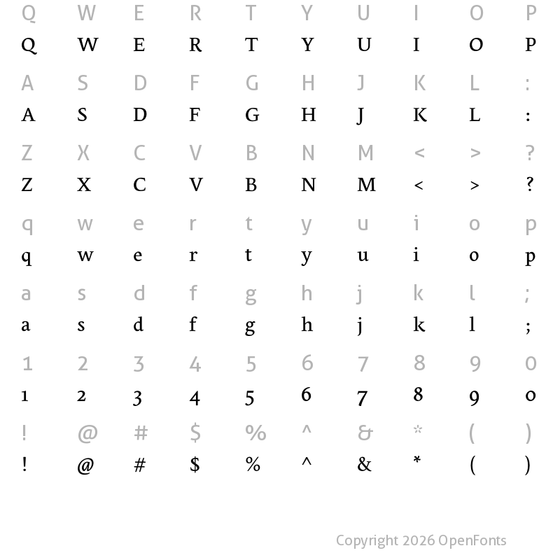 Character Map of Edita Small Text Regular