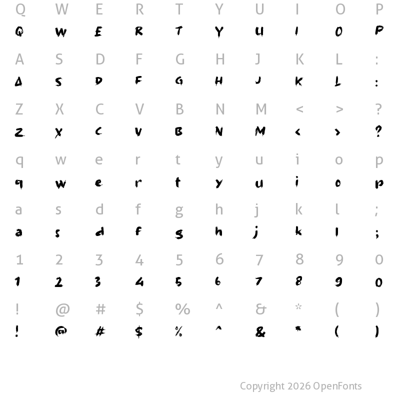 Character Map of eEz Win Regular