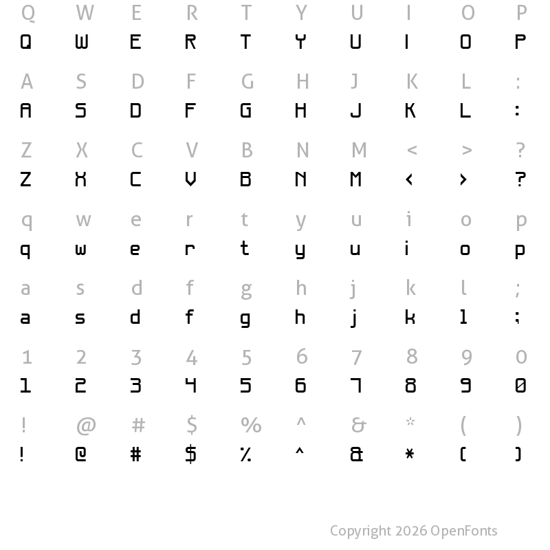 Character Map of Effective Way 7 Regular