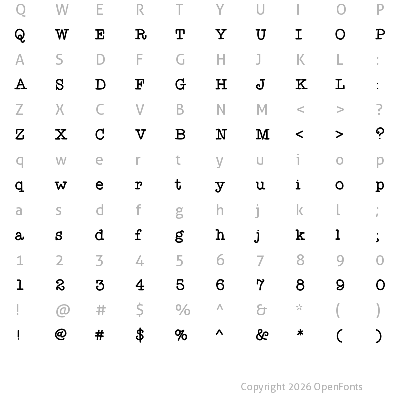 Character Map of Effortless Medium