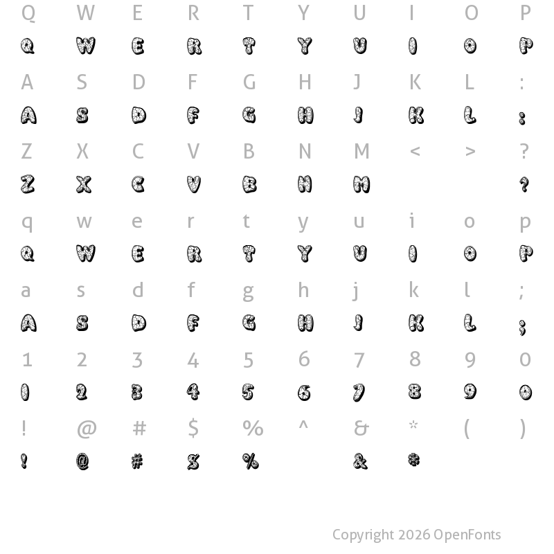 Character Map of Eggshell Mosaic Regular