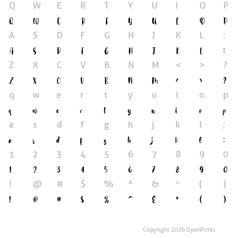 Character Map of Egindal Gindul Regular