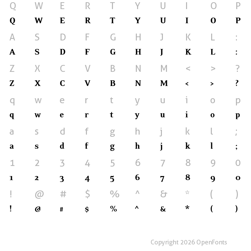 Character Map of Eidetic Neo OT Black