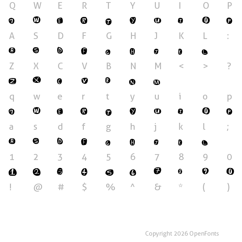 Character Map of EightBaller Regular