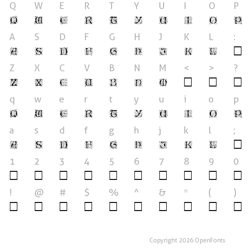 Character Map of Eileen Caps Black Regular