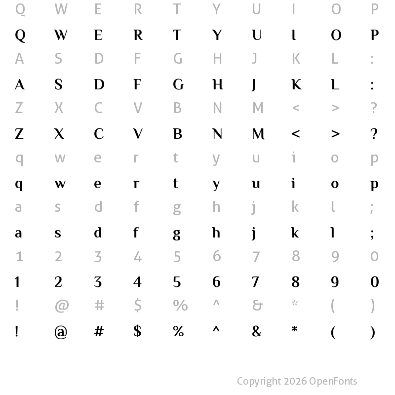 Character Map of El Messiri Bold