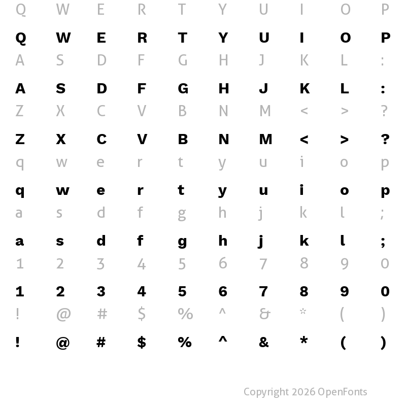 Character Map of Elaine Sans Bold