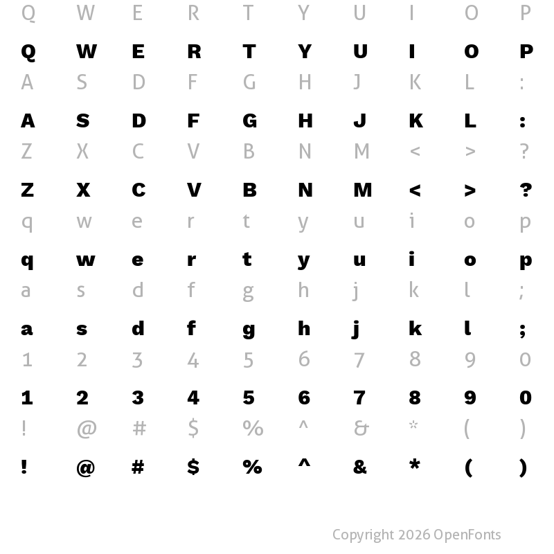 Character Map of Elaine Sans ExtraBold