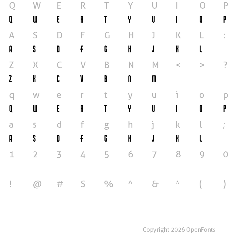 Character Map of Elanor Free Font Regular