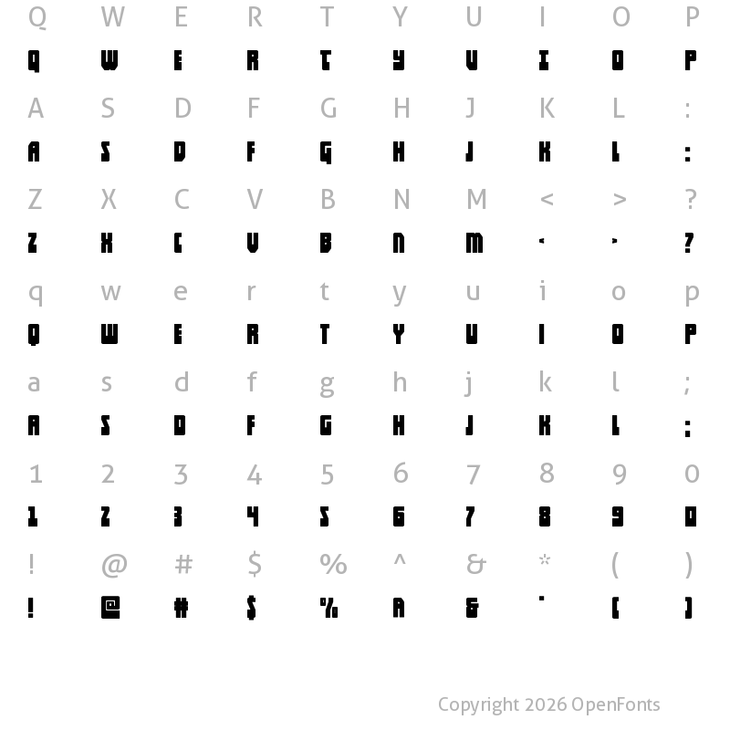 Character Map of Elastic Lad Wide Regular