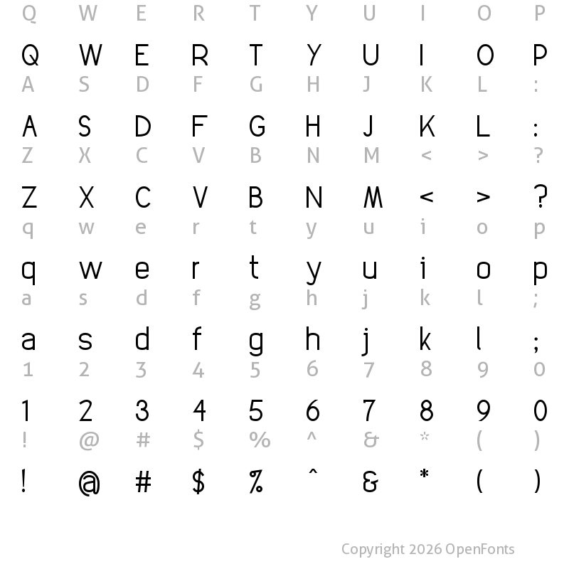 Character Map of EleganTech? Regular