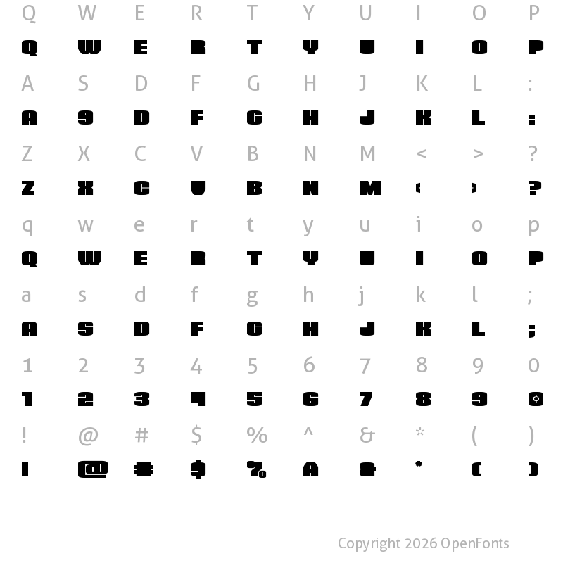 Character Map of Elephant Gun Expanded Regular