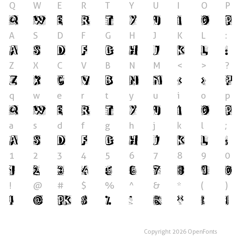 Character Map of ELEPHANT Regular