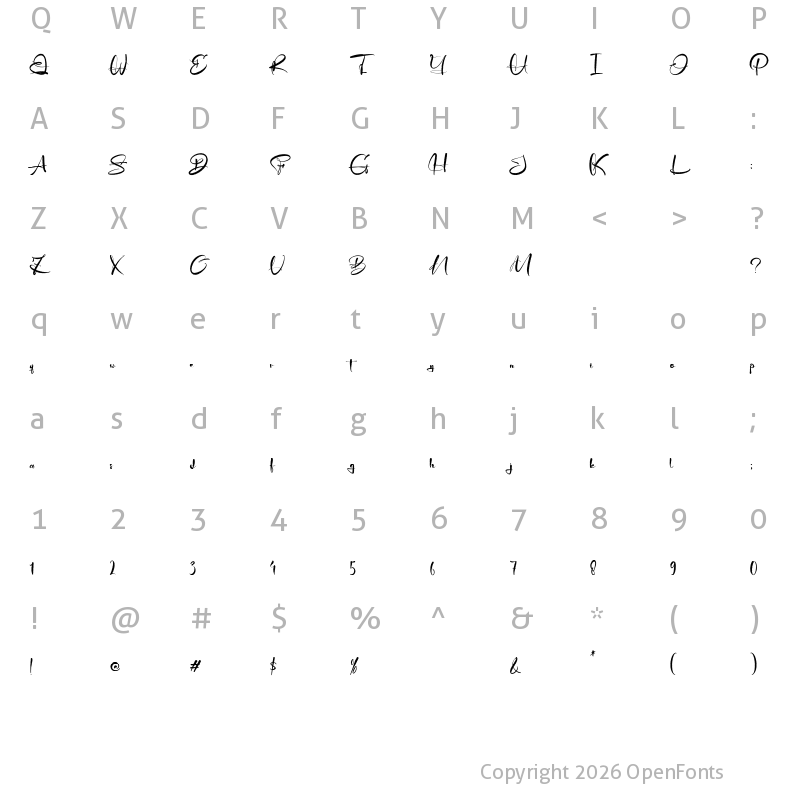 Character Map of Eletric Farm Regular